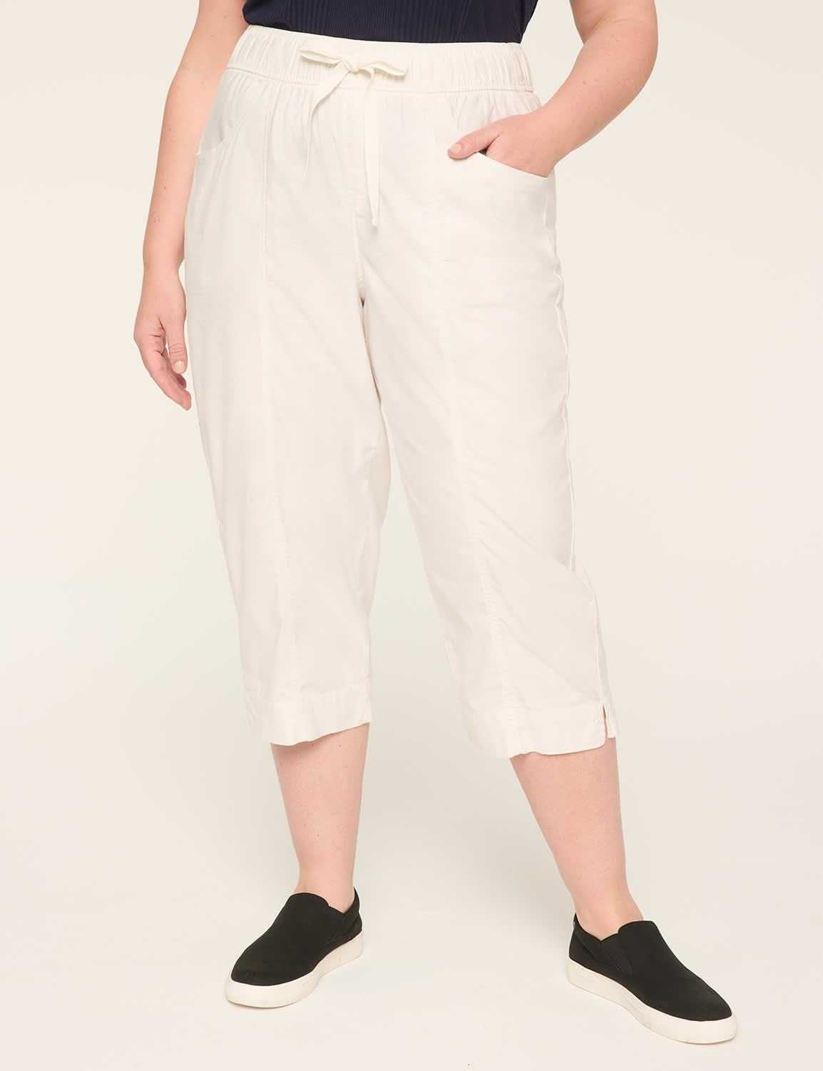 slub pull-on crop pant