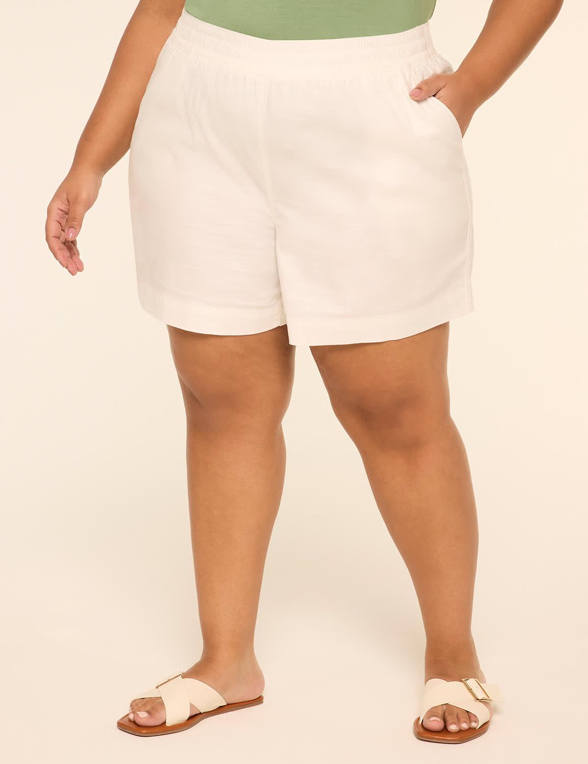 slub relaxed pull-on 5-5" short