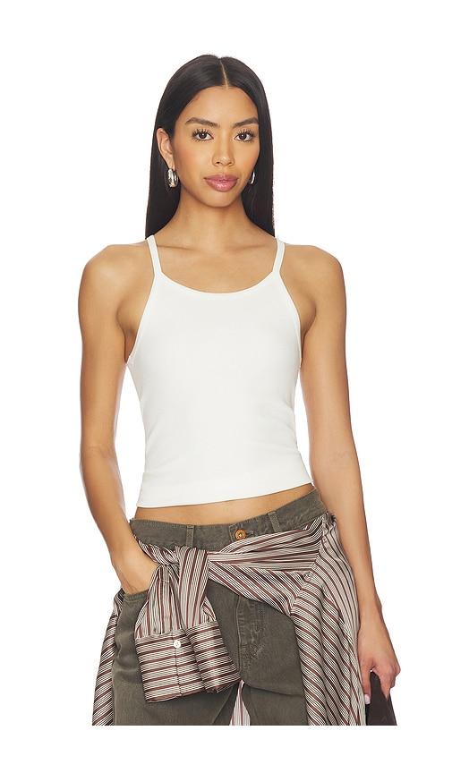 slvrlake fitted rib tank top in white. - size l (also in m, s, xs)