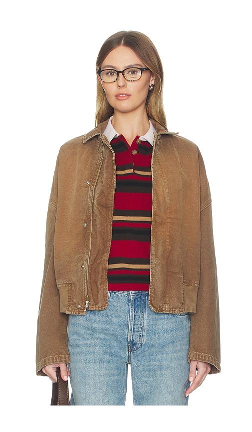 slvrlake harlem curve sleeve bomber in tan. - size l (also in s, m, xl)