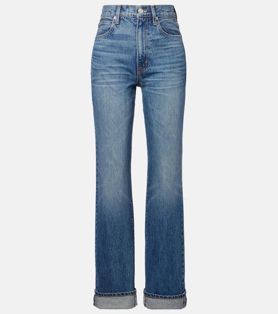 slvrlake london turn up high-rise straight jeans