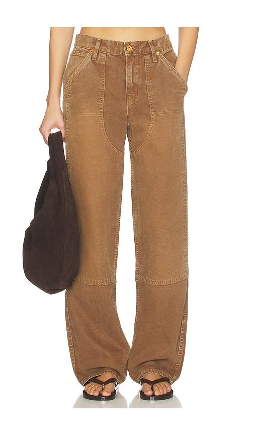 slvrlake tess worker low rise relaxed curve pant in beige. - size 26 (also in 27, 28, 29, 31, 32)