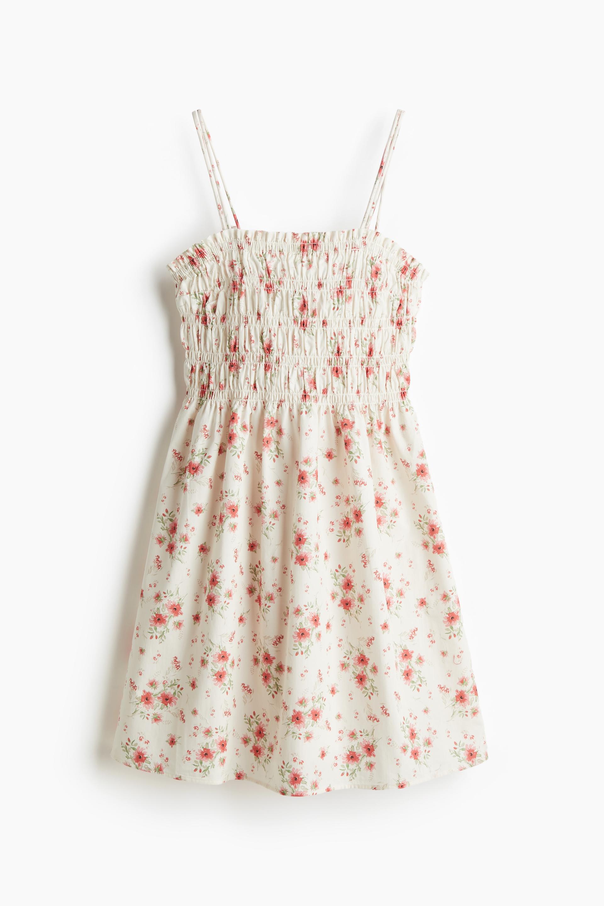 smocked-bodice cotton dress