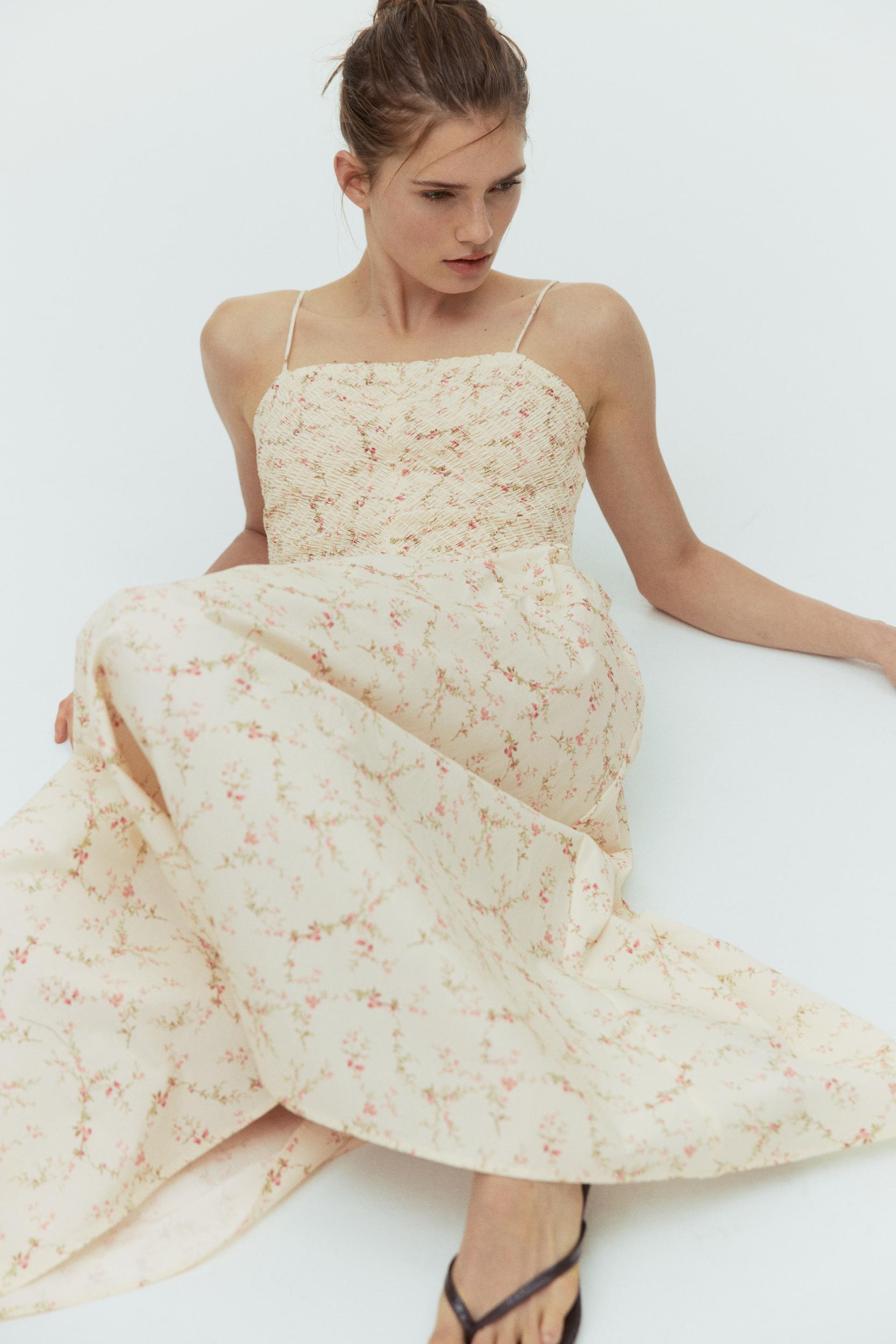 smocked cotton dress