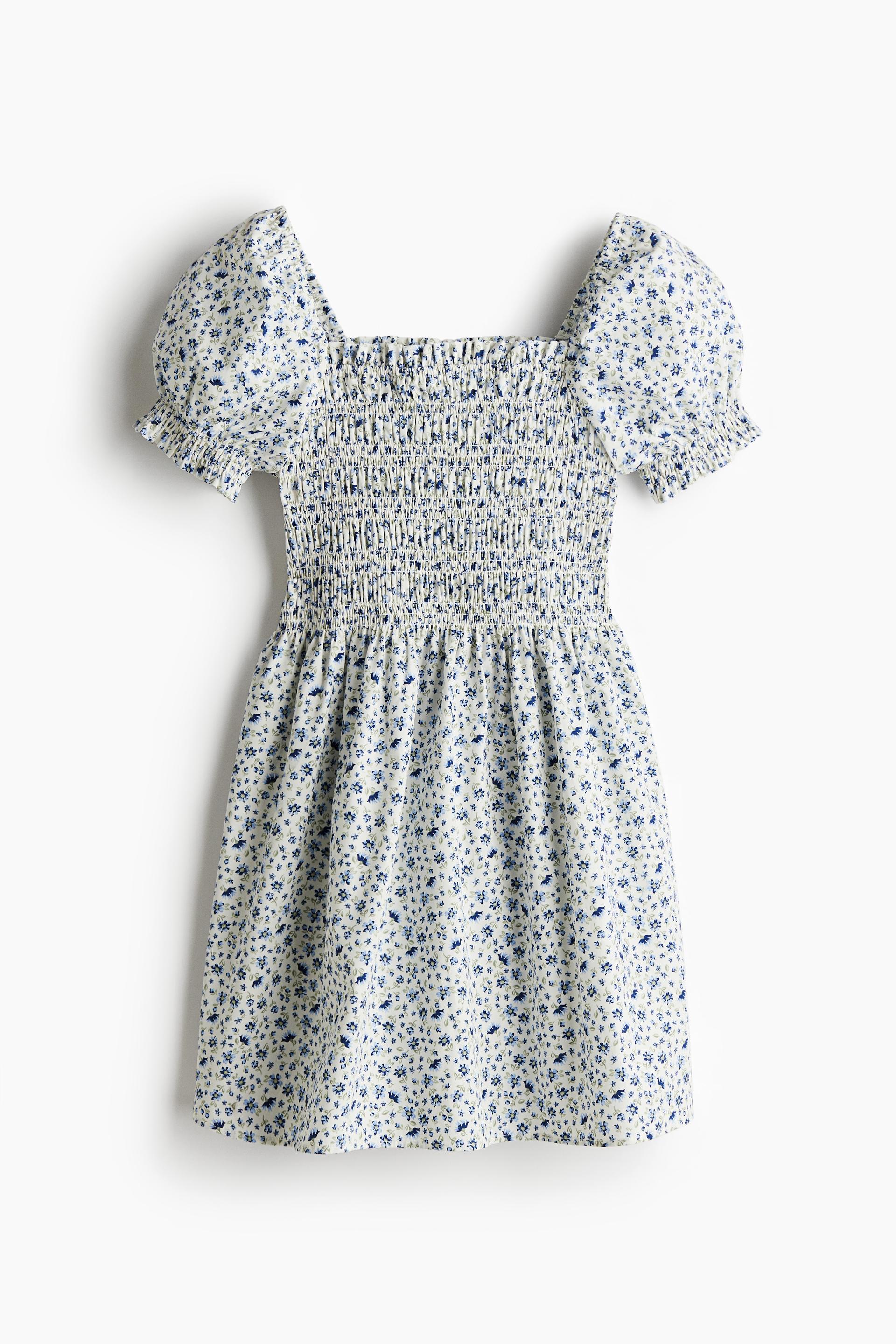 smocked poplin dress