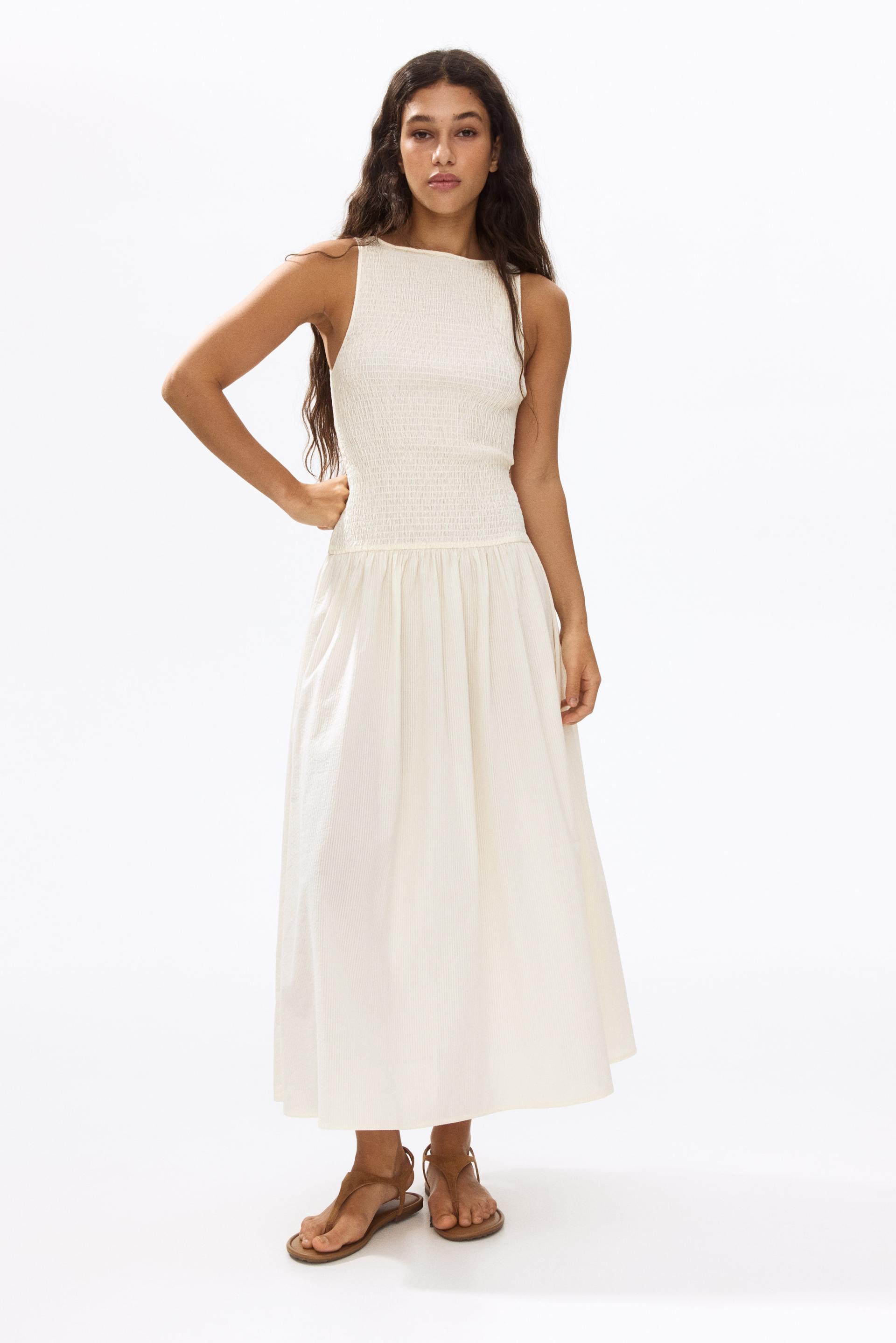 smocked seersucker dress