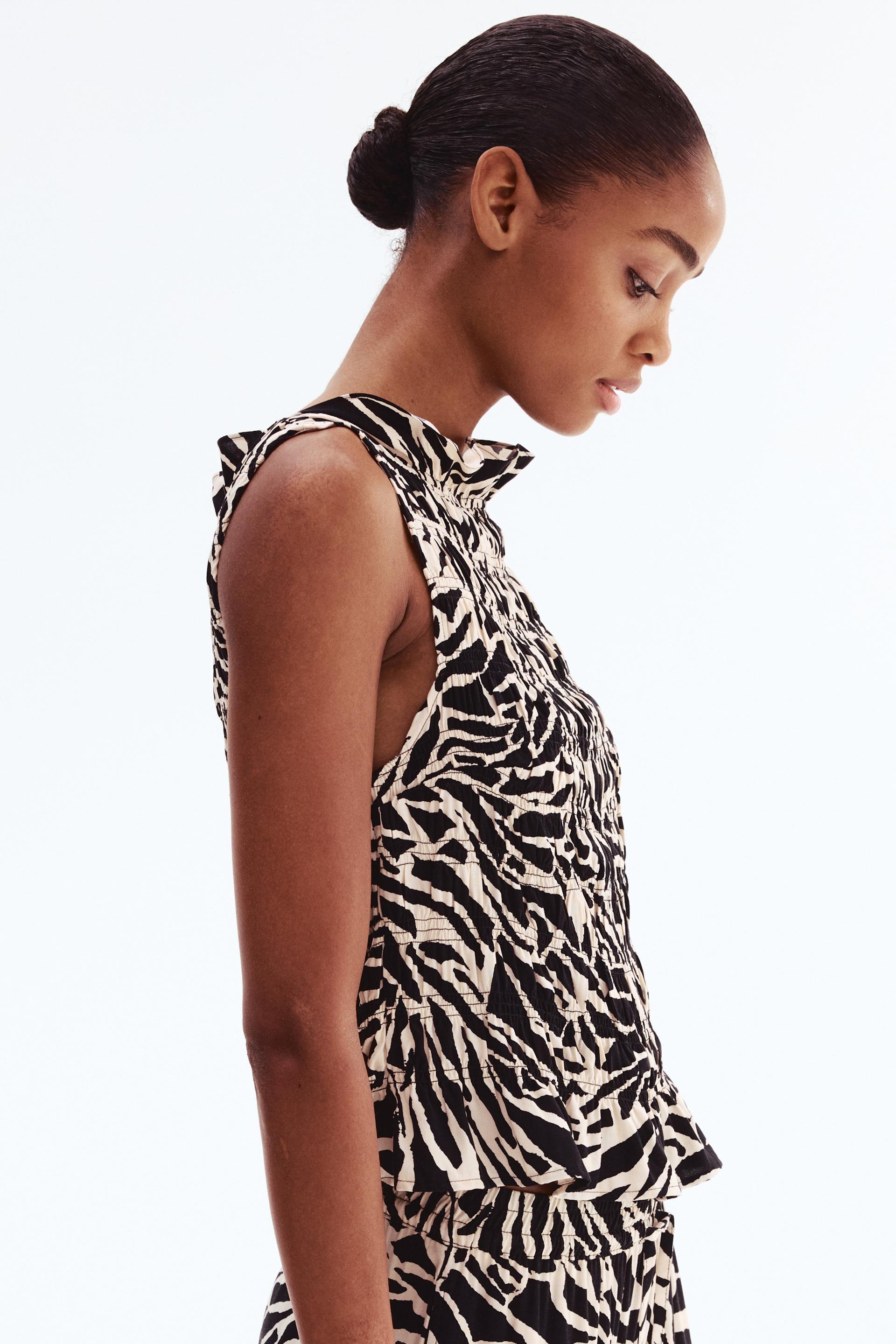 smocked viscose top
