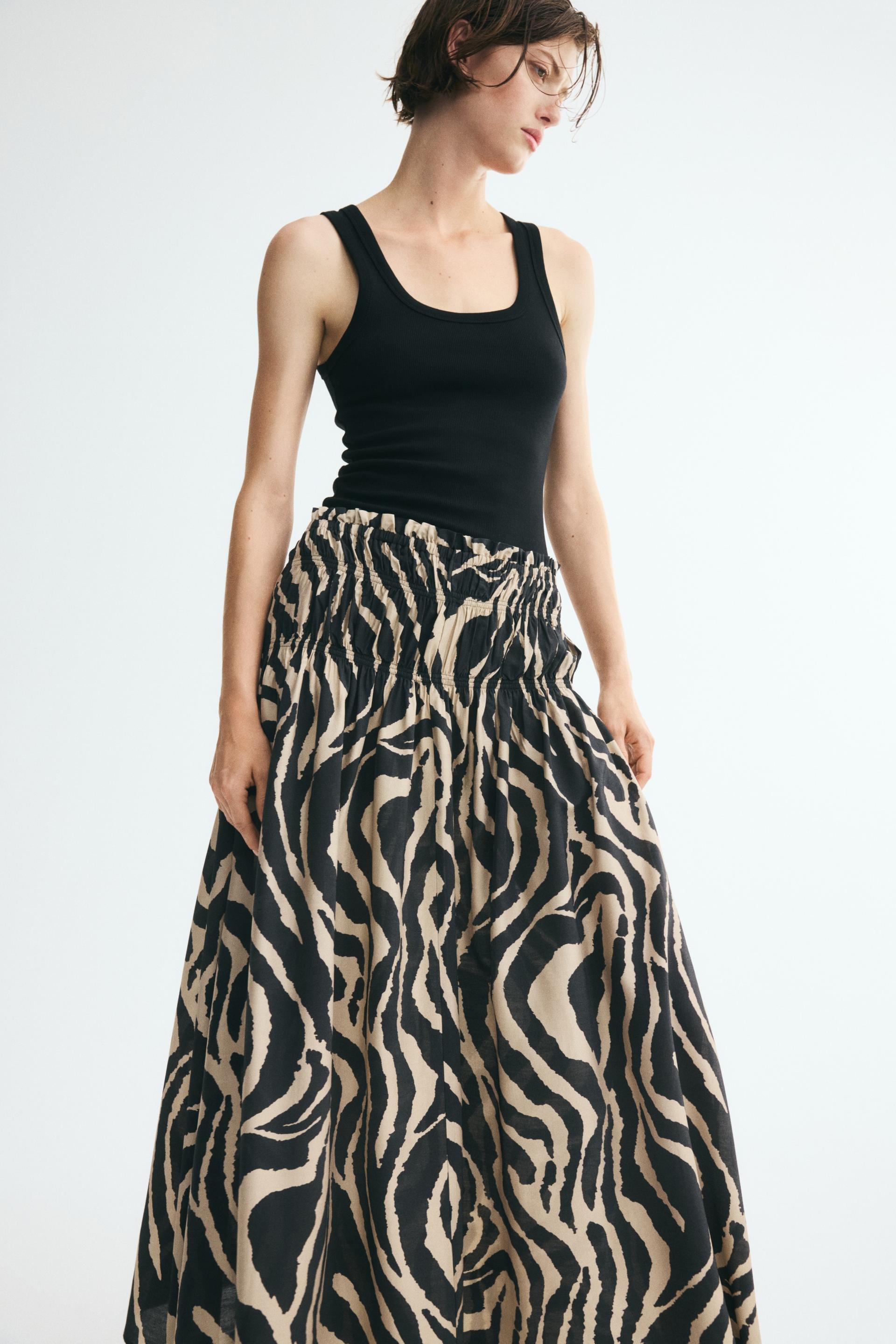 smocked-waist skirt