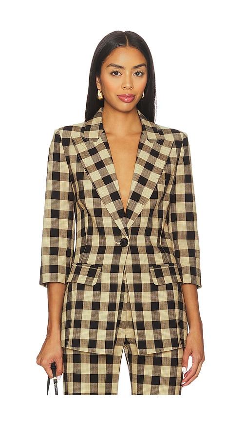 smythe 3/4 sleeve blazer in tan. - size 2 (also in 6, 8)