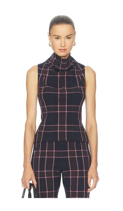 smythe funnel neck shell in black. - size 10 (also in 4, 6, 8)