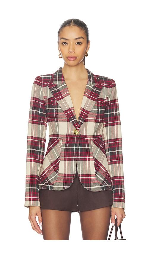 smythe patch pocket duchess blazer in red. - size 0 (also in 2)