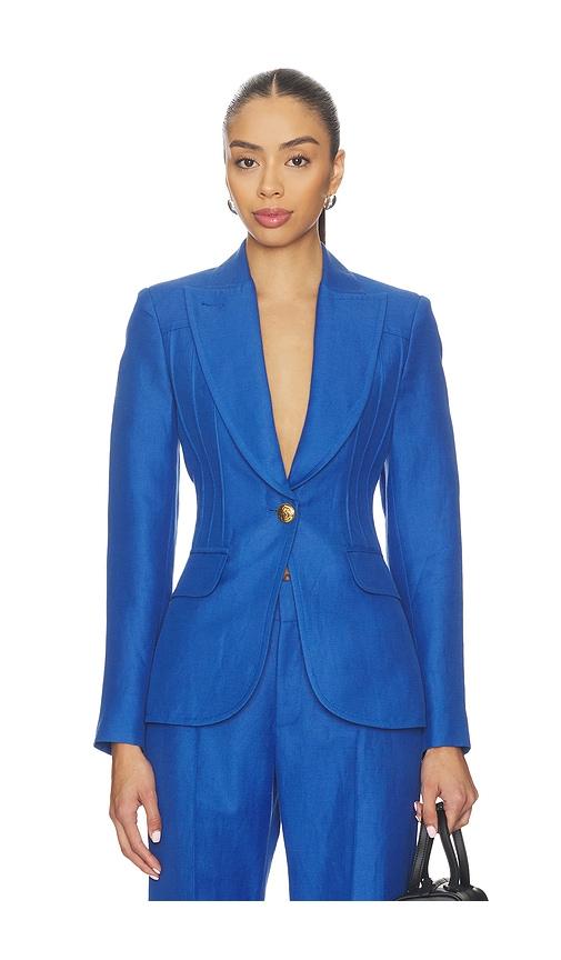 smythe pintuck blazer in blue. - size 10 (also in 6)