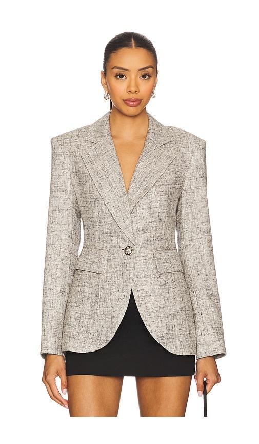 smythe seamed blazer in grey. - size 2 (also in 6)