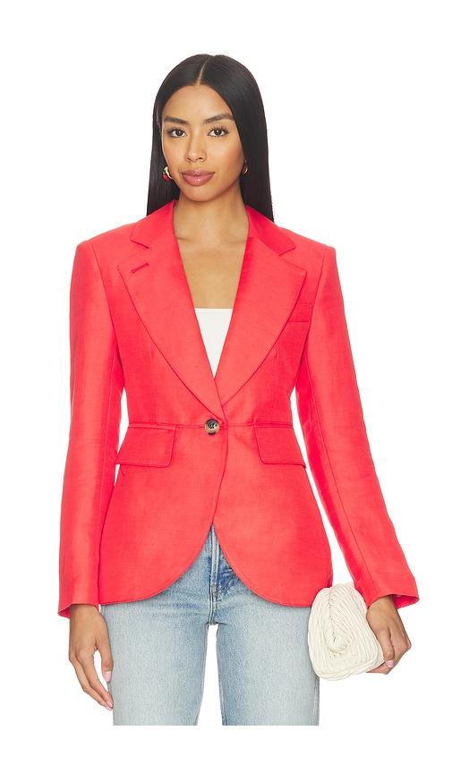 smythe seamed blazer in red. - size 0 (also in 8)