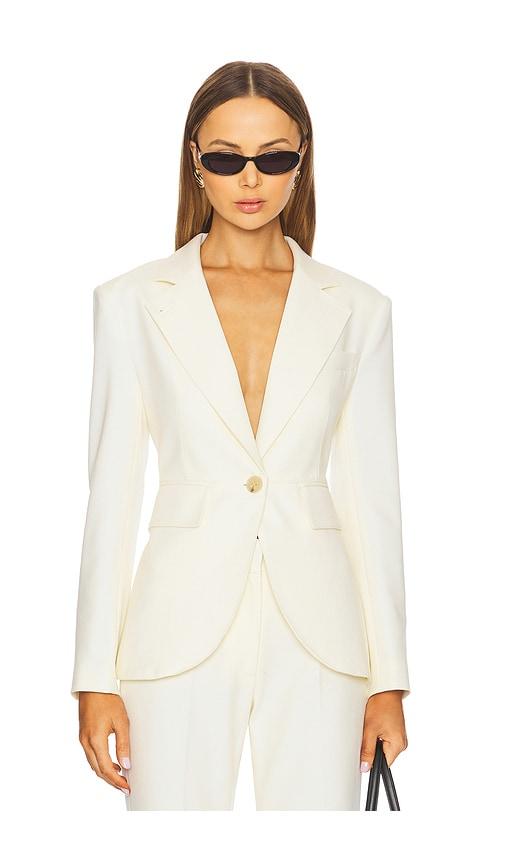 smythe seamed blazer in white. - size 0 (also in 6)