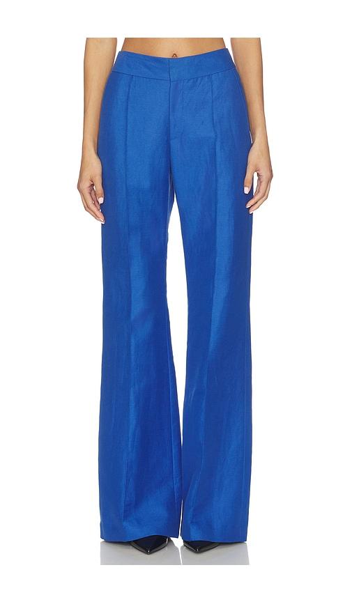 smythe wide leg pintuck trouser in blue. - size 4 (also in 6)