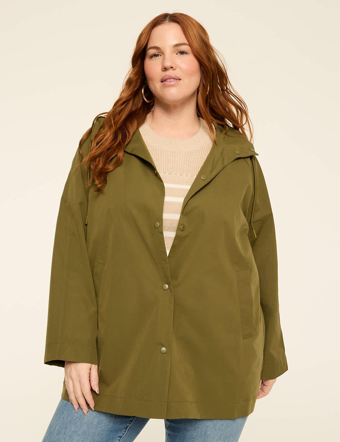 snap-front hooded jacket