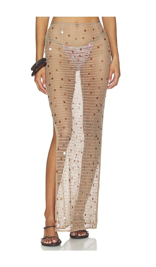 sndys althea maxi skirt in brown. - size m (also in s)