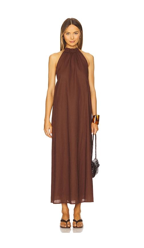 sndys alysse halter dress in cognac. - size xl (also in xxl)