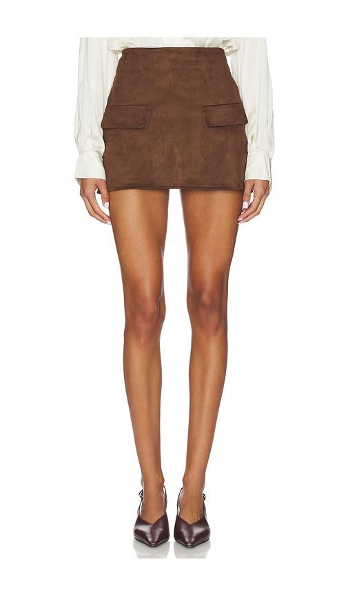sndys amelia suede mini skirt in brown. - size l (also in s, m)