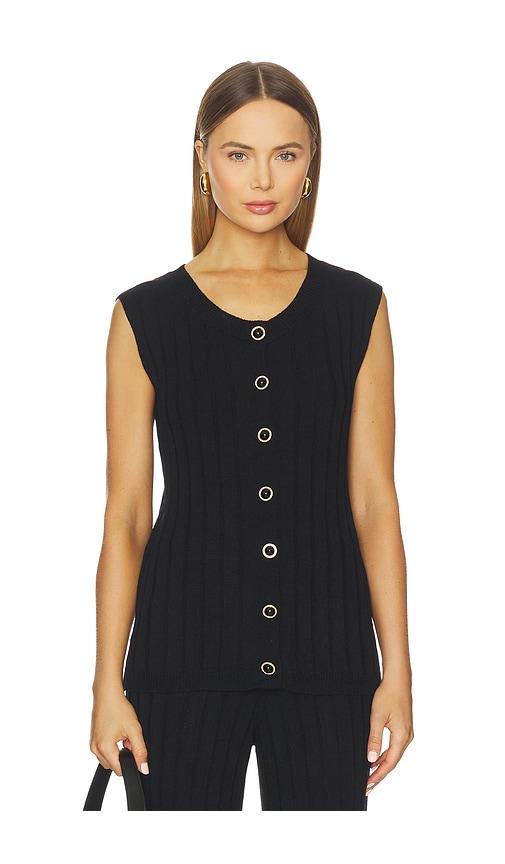 sndys baha ribbed top in black. - size s (also in xs)