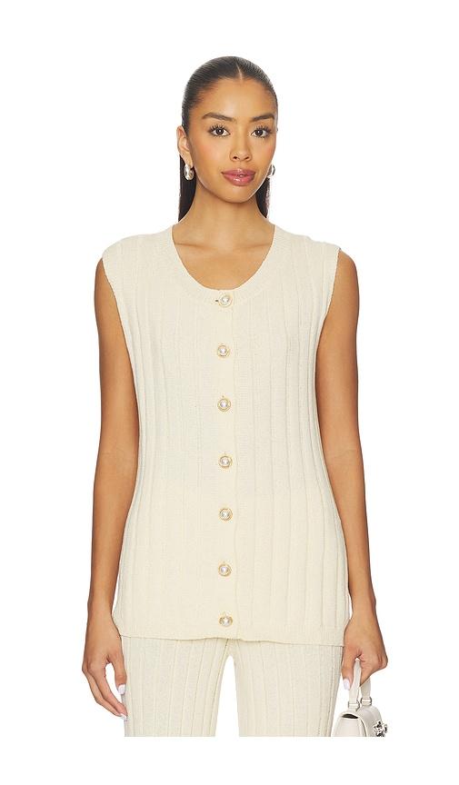 sndys baha ribbed top in cream. - size m (also in s, xs)
