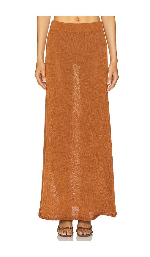 sndys cali maxi skirt in brick. - size l (also in xs, s)