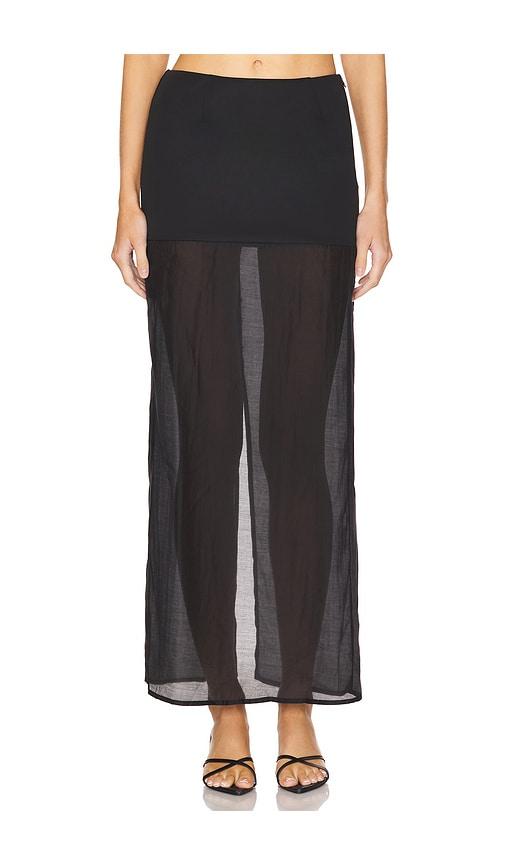 sndys chloe sheer skirt in black. - size s (also in xl)