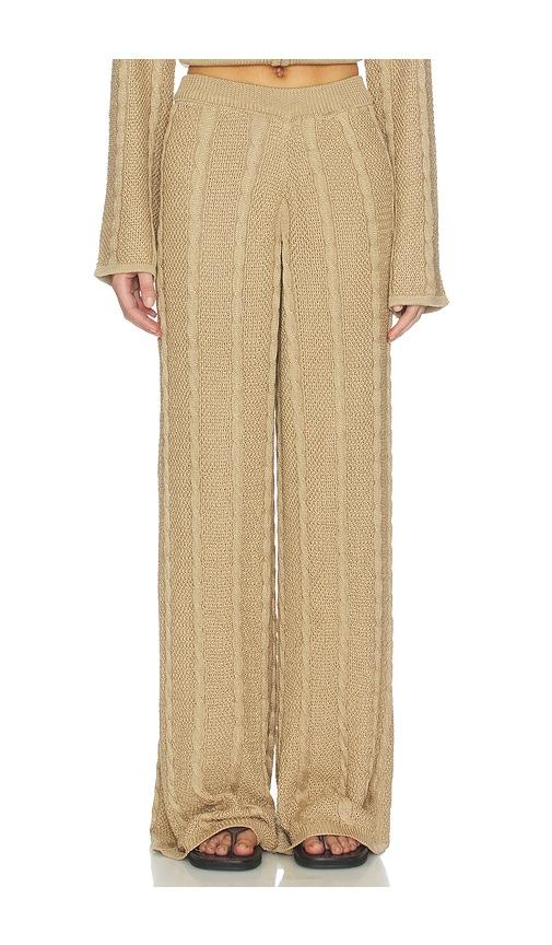 sndys cici cable knit pant in tan. - size l (also in s, xxs, xs, m, xl, xxl)