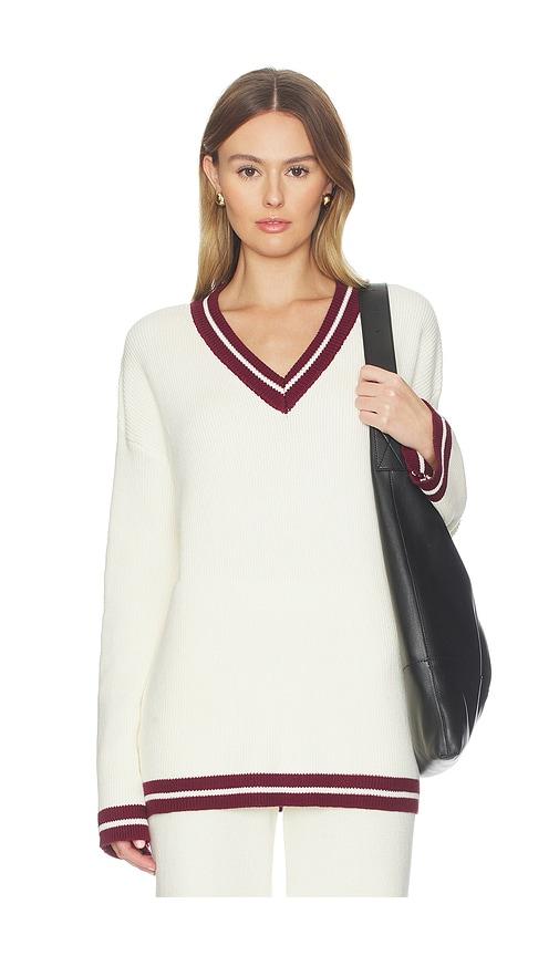 sndys colton varsity knit jumper in cream. - size m (also in xs, s, xl)