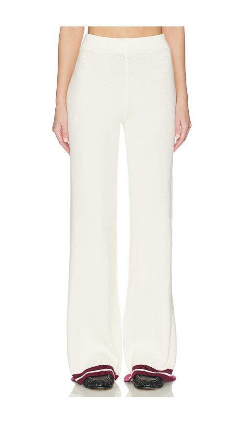 sndys colton varsity knit pant in cream. - size l (also in s, xxs, xs, m)