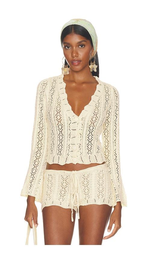 sndys crochet cardigan in yellow. - size l (also in xxs, xs, s, m, xl)