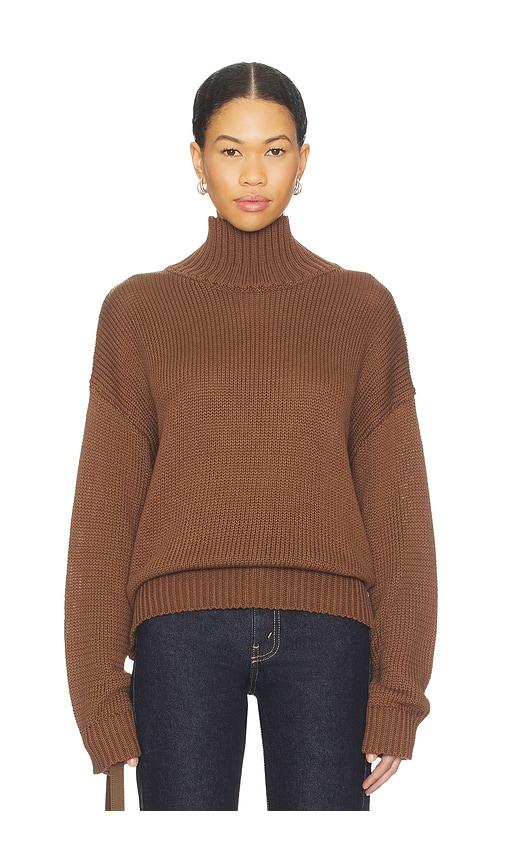 sndys elm high neck knit jumper in brown. - size l (also in s, xxs, xs, m)