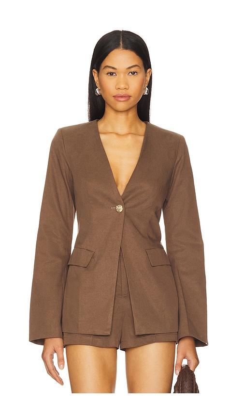 sndys emilie fitted blazer in brown. - size s (also in xs, xxl, xxs)