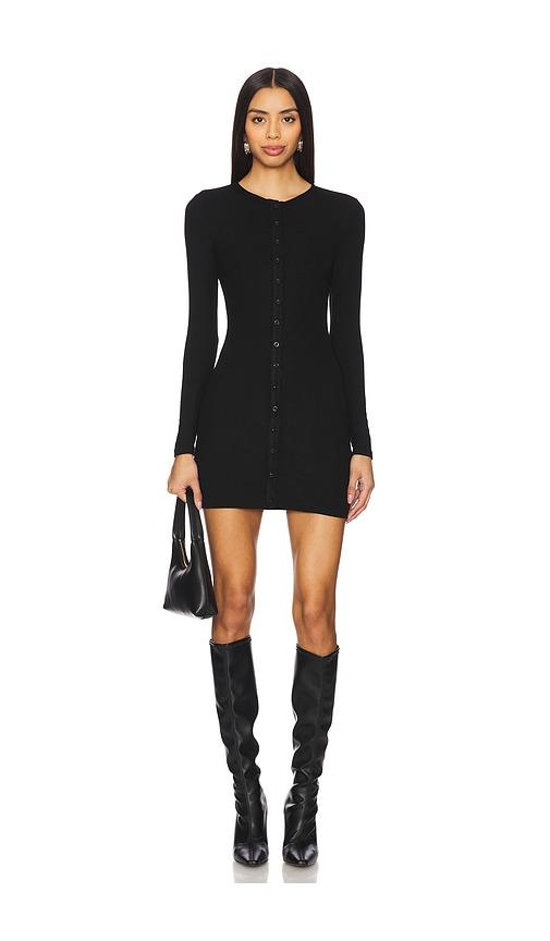 sndys henley mini dress in black. - size l (also in xs)