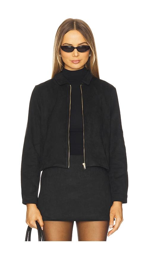 sndys jacqui faux suede jacket in black. - size l (also in s, m, xl)