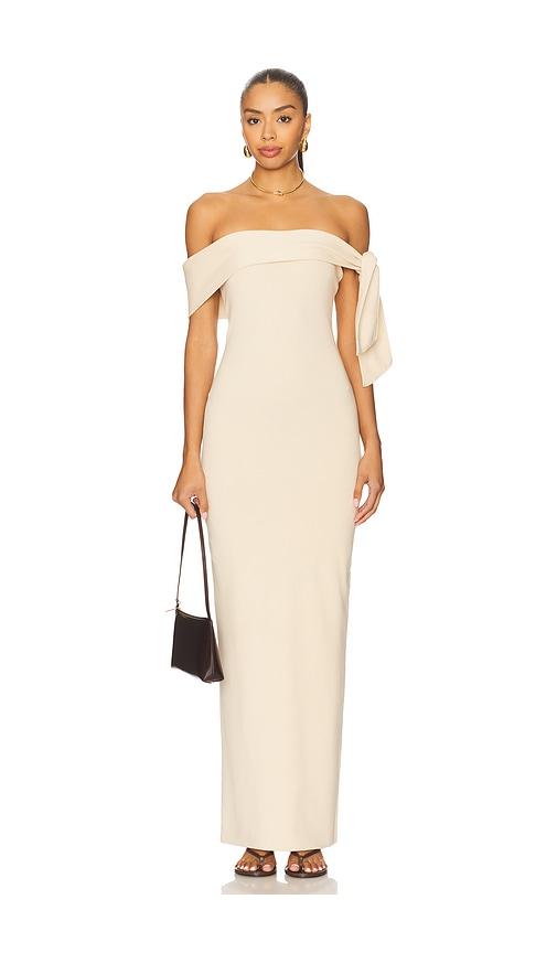 sndys jaymes maxi dress in beige. - size s (also in xs)