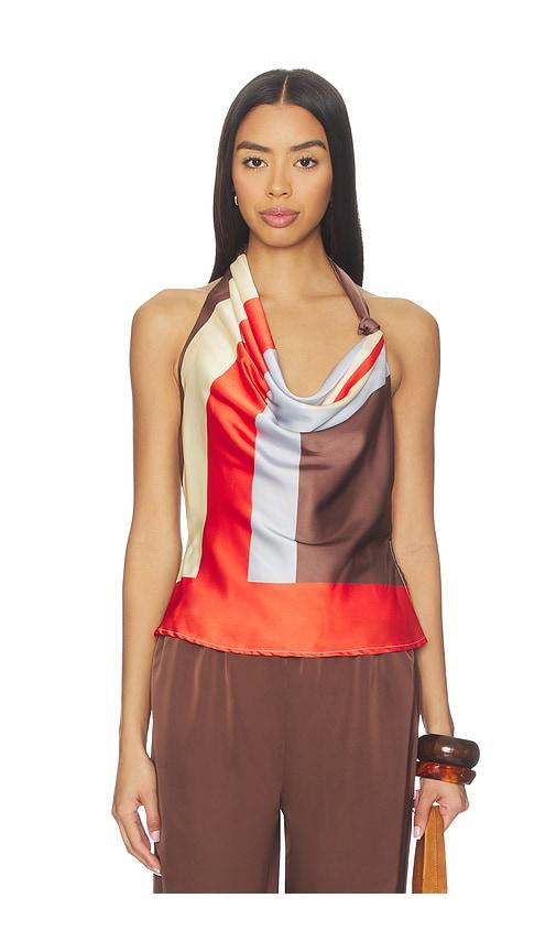 sndys junie top in red,chocolate. - size m (also in s, xxs, xs, xl)