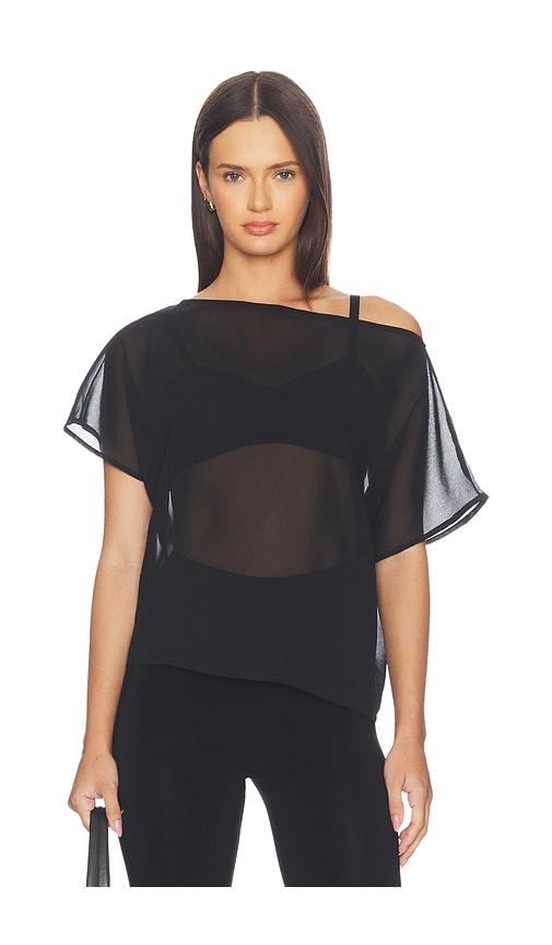 sndys karmi sheer top in black. - size m (also in s, xl, xs)