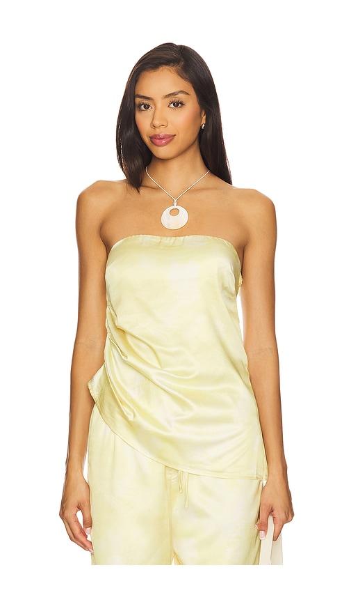 sndys lyra print top in yellow. - size l (also in xxs, xs, xxl)