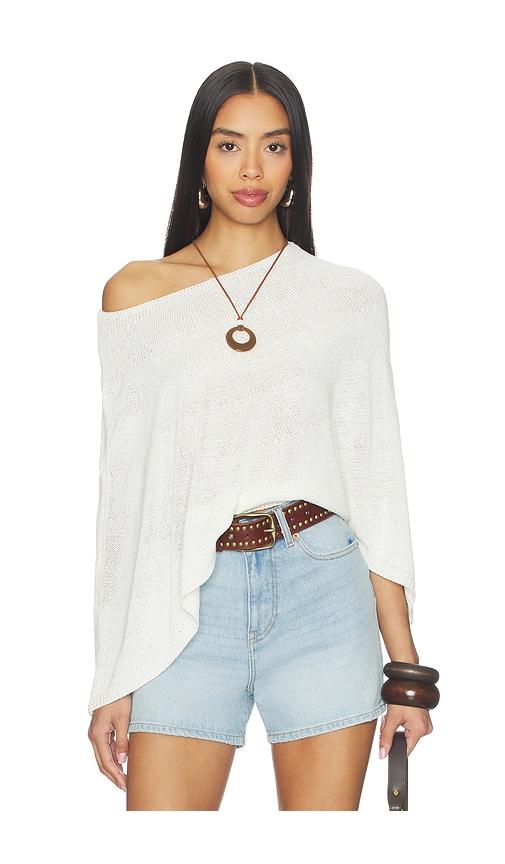 sndys misty knit poncho in white. - size m/l (also in xl, xl/1x, xs/s)