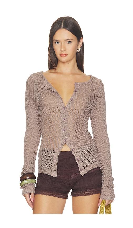 sndys norah cardigan in brown. - size l (also in xxs, xs, s, m, xl, xxl)