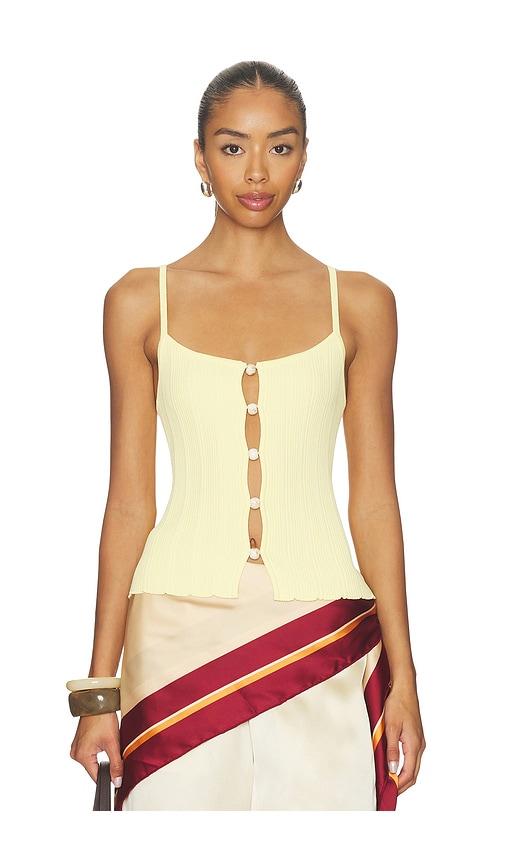 sndys odessa knit tank top in lemon. - size l (also in xxs, xs, xxl)