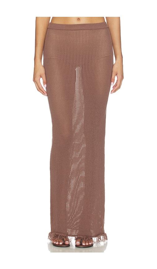 sndys priya crochet maxi skirt in brown. - size m (also in s, xs)