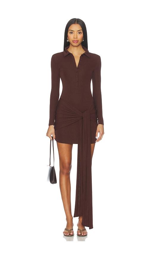 sndys rachel mini dress in chocolate. - size s (also in xs)