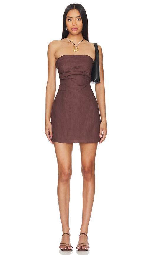 sndys romi linen dress in brown. - size l (also in s, xl, xs, xxl, xxs)