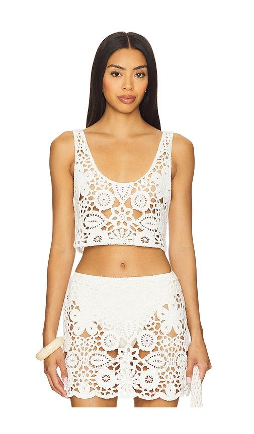 sndys tala top in white. - size l (also in xs, s, m, xl)