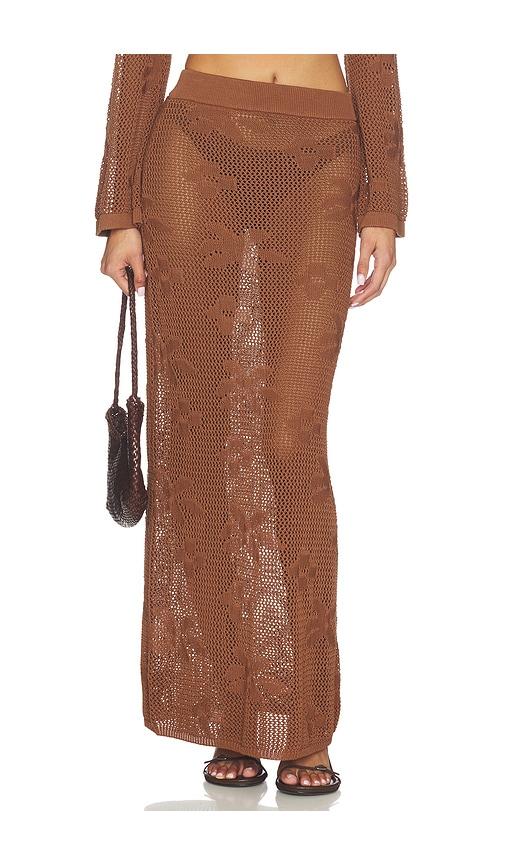 sndys terra maxi skirt in brown. - size l (also in s, xxs, xs, m, xl)