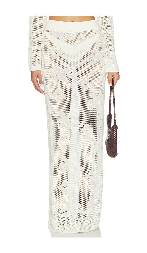 sndys terra maxi skirt in cream. - size l (also in s, xs, m)