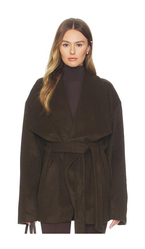 sndys tiarne wool jacket in chocolate. - size l (also in s, xs, m, xl)
